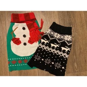 Two Doggie Holiday Sweaters Size S